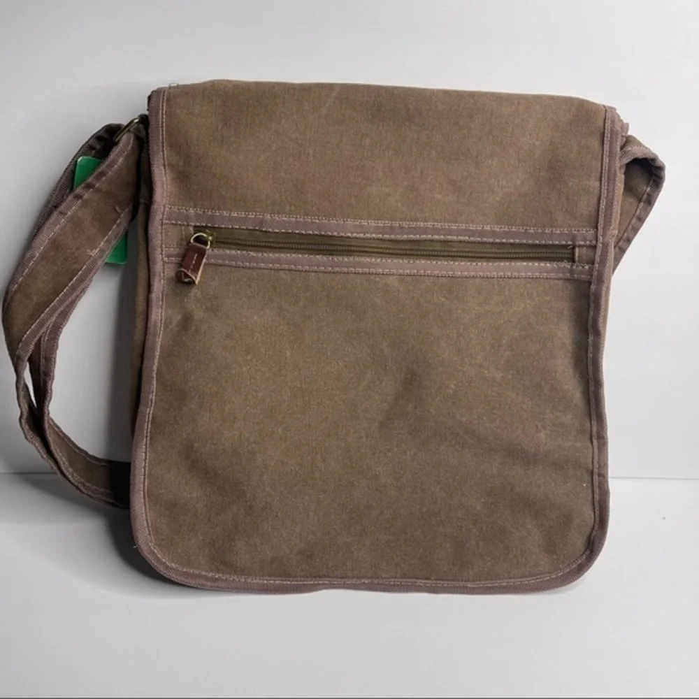 Wild Horse Satchel Flapover Crossbody Bag Purse Adjustable Strap Light Brown